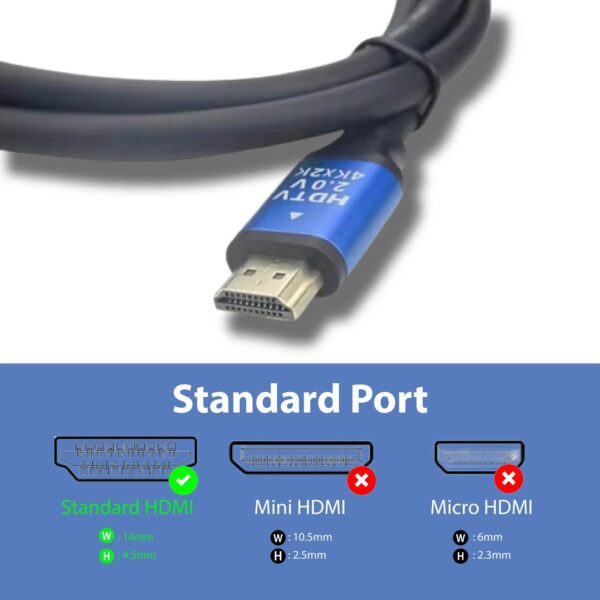 Câble HDMI 2.0 – 1.5M | 4K UHD, HDR, Haute Vitesse – Image 2