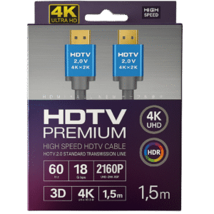 Câble HDMI 2.0 – 1.5M | 4K UHD, HDR, Haute Vitesse